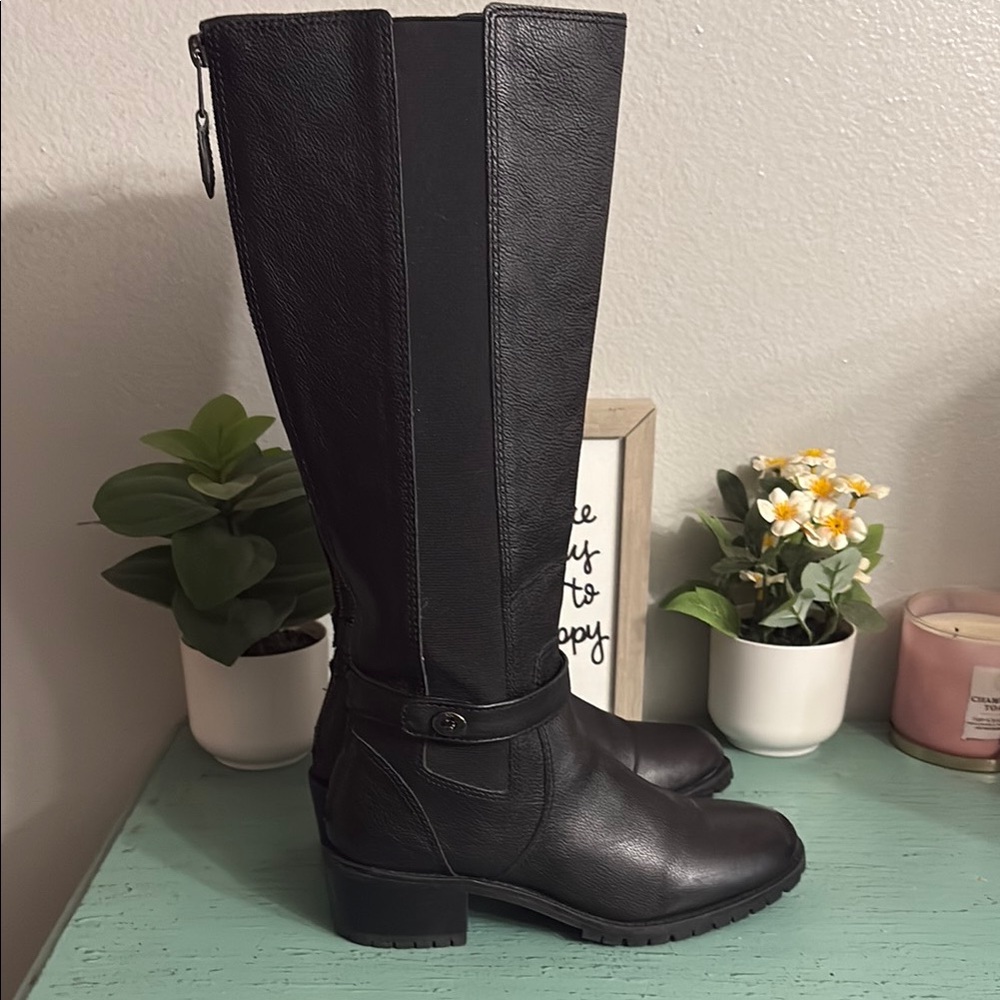 Coach Black Over the Knee Boots with Sleek Design SZ 8 B box 146